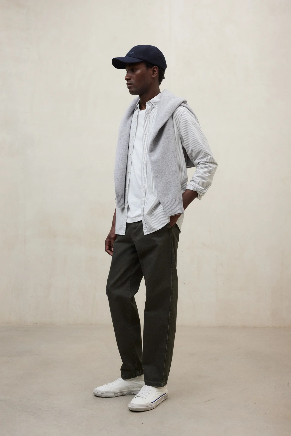 CAMISA ANTONIO BLANCA RAYAS VERDES - Image 3