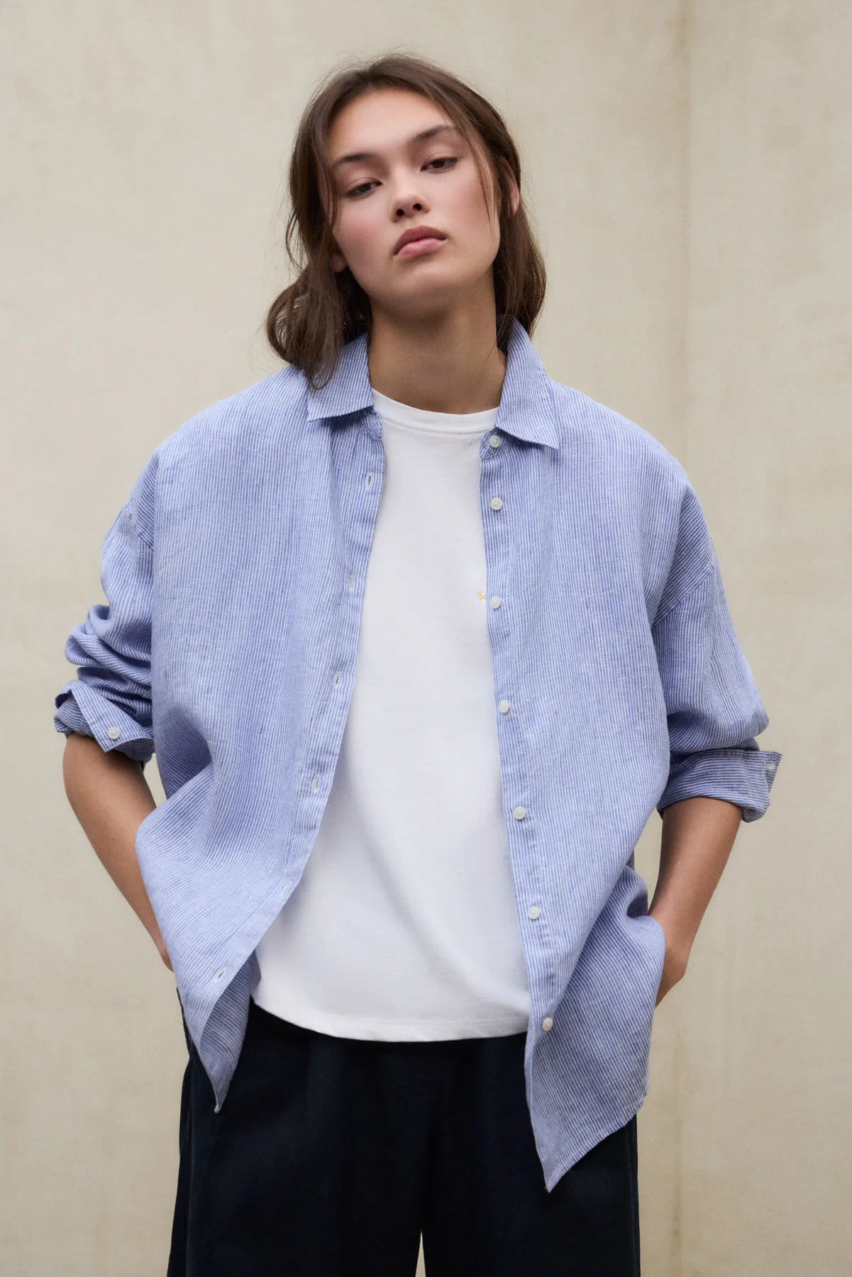 CAMISA DARIA A RAYAS AZUL - Image 2